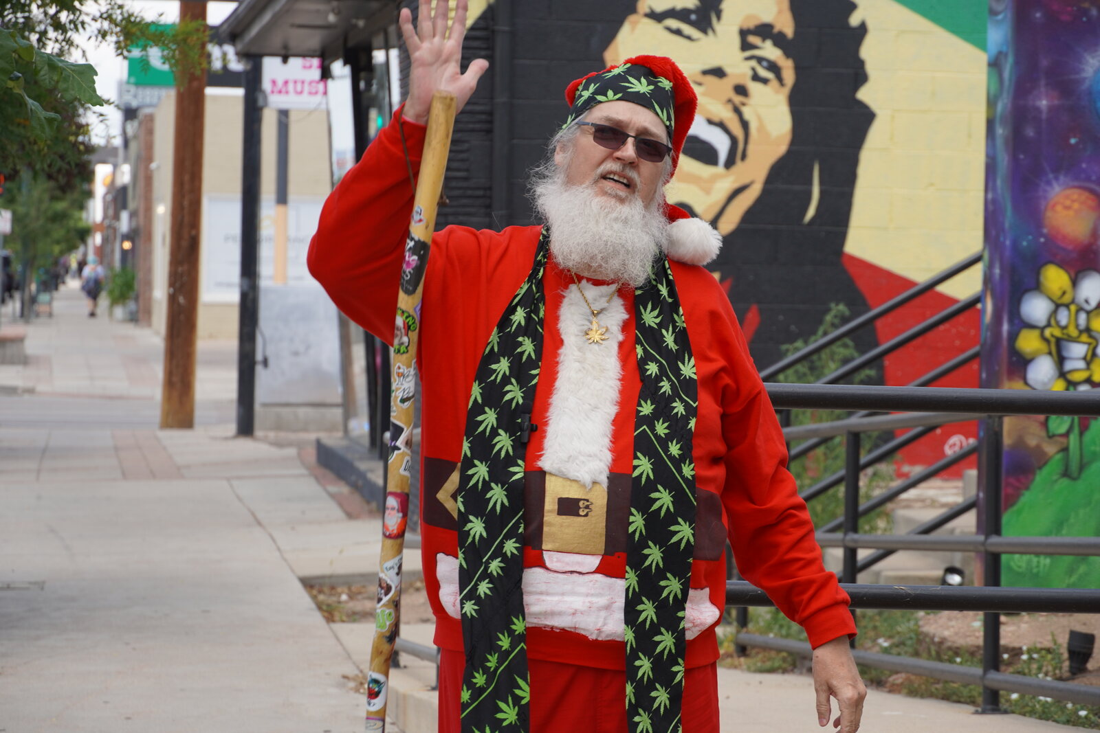 Smoking Santa at a Colorado shop or event