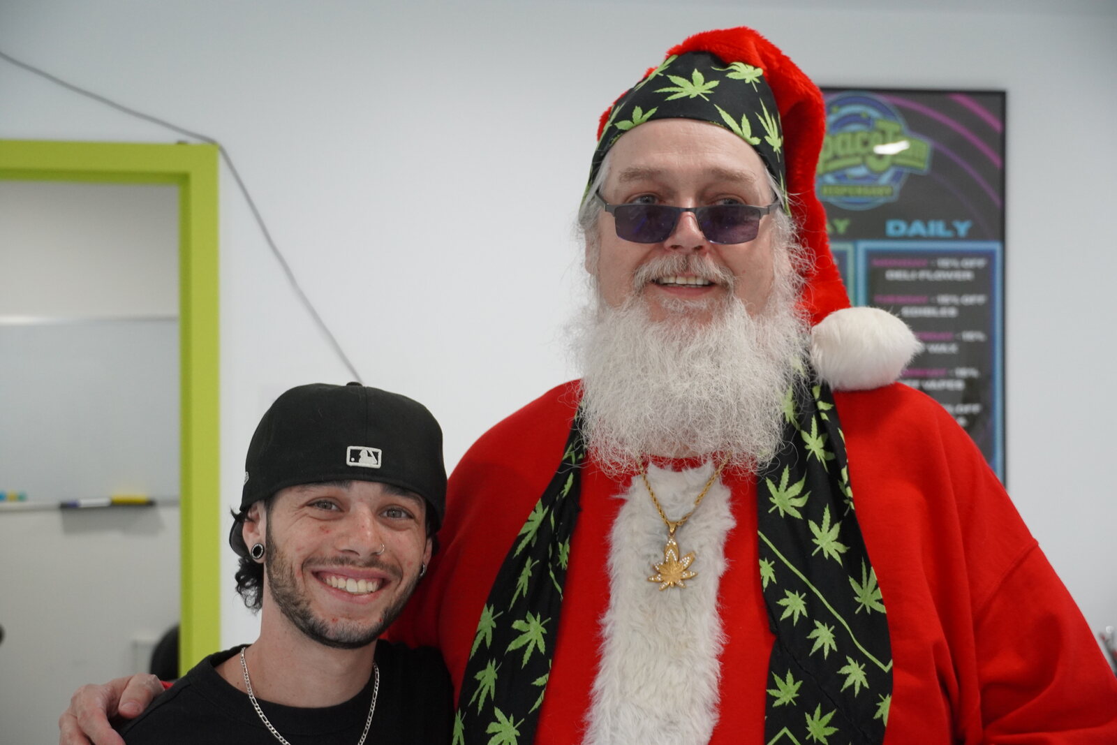 Smoking Santa at a Colorado shop or event