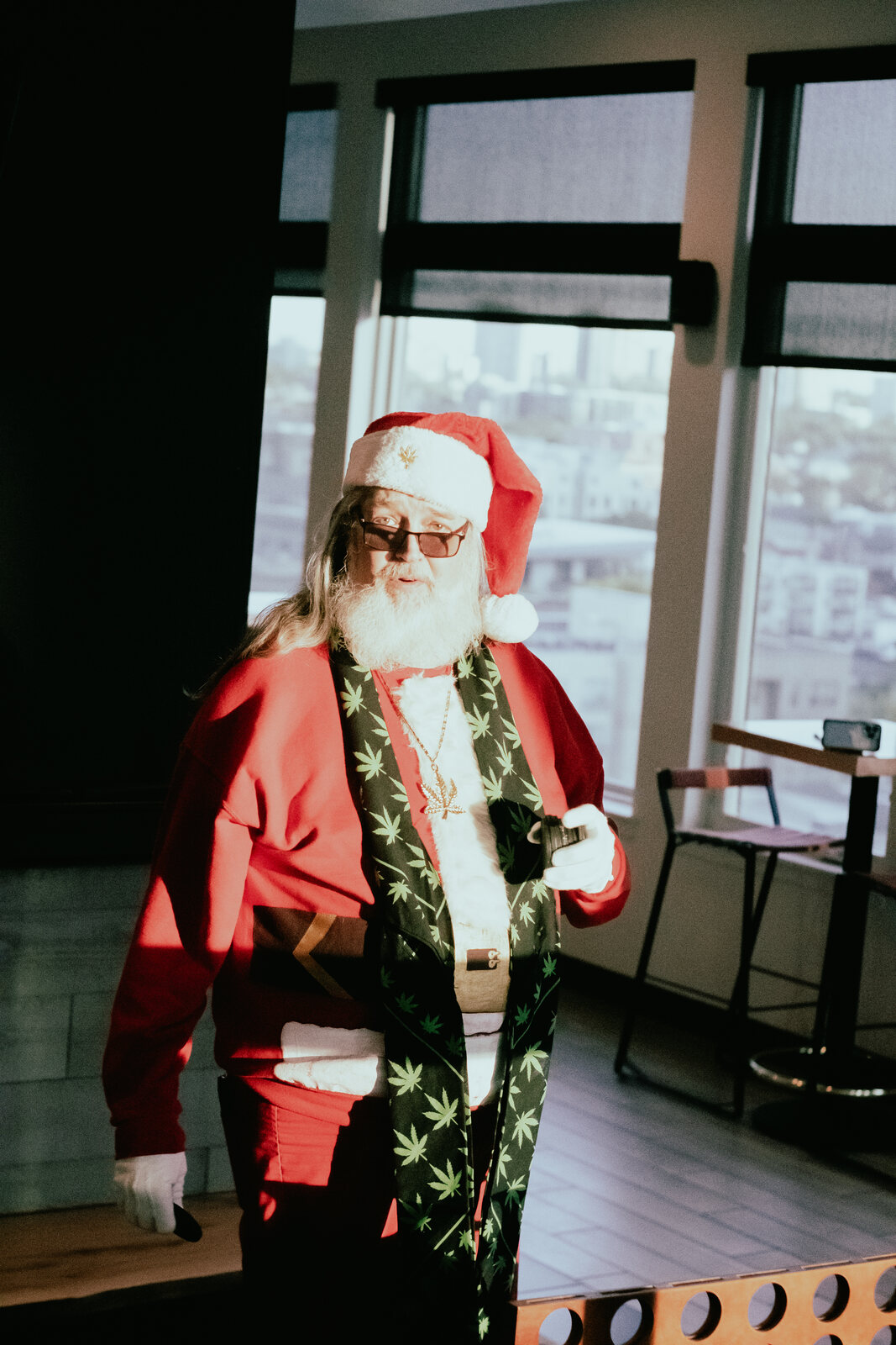 Smoking Santa at a Colorado shop or event